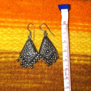 Bohemian style earrings sterling silver